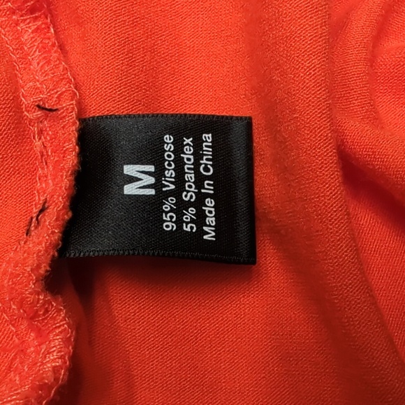 Saks Fifth Avenue Black Label Orange Plunge Neck Sleeveless Blouse Size M - Picture 8 of 9